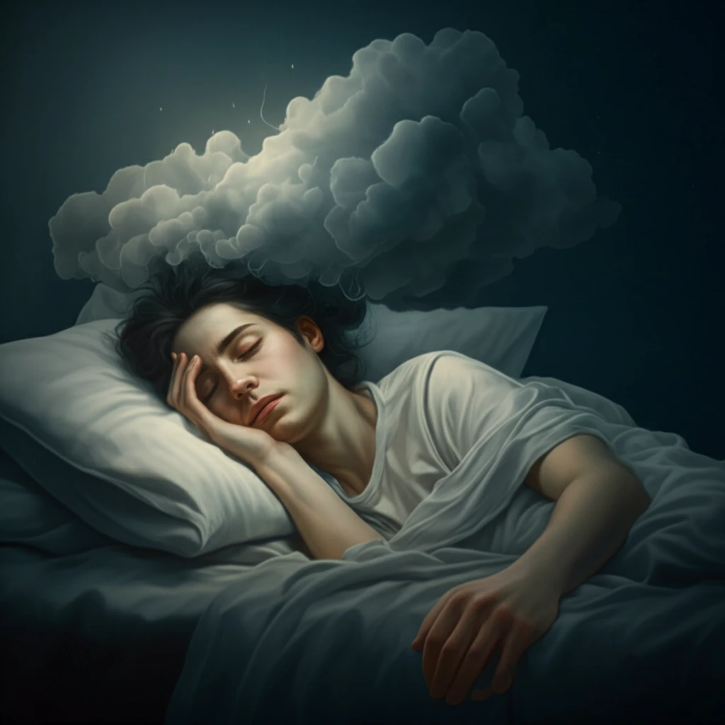 Surreal image depicting the connection between sleep apnea and depression.