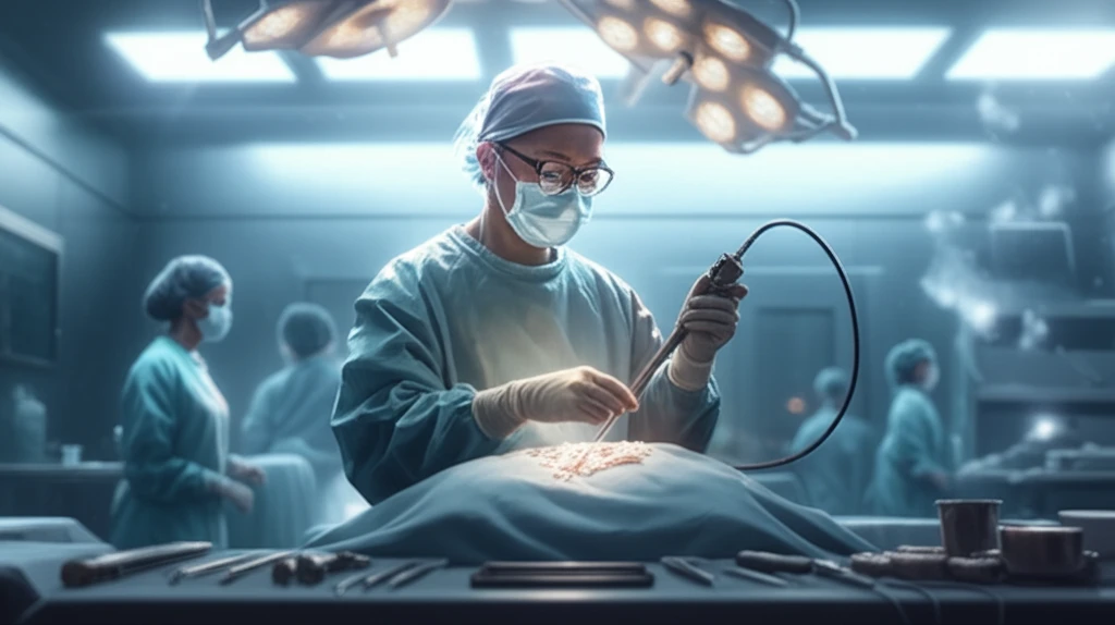 Surgical removal of polyurethane foam from nasal cavity.