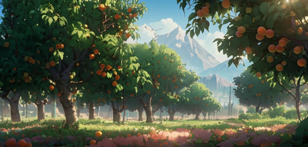A diverse apricot orchard in the Kashmir Himalayas.