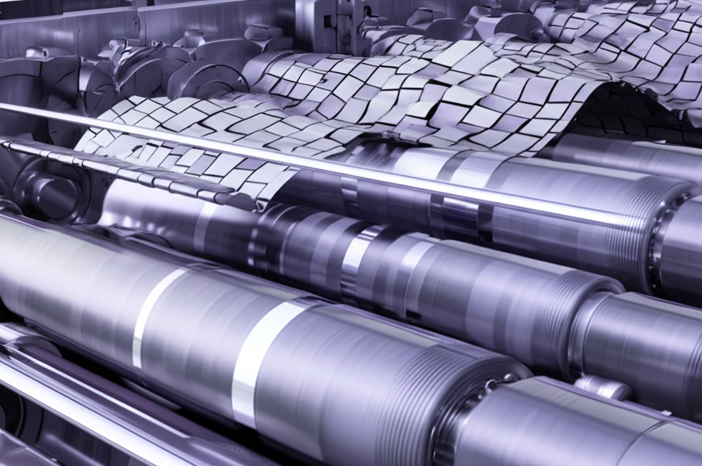 Surreal illustration of stainless steel sheet texture evolution.
