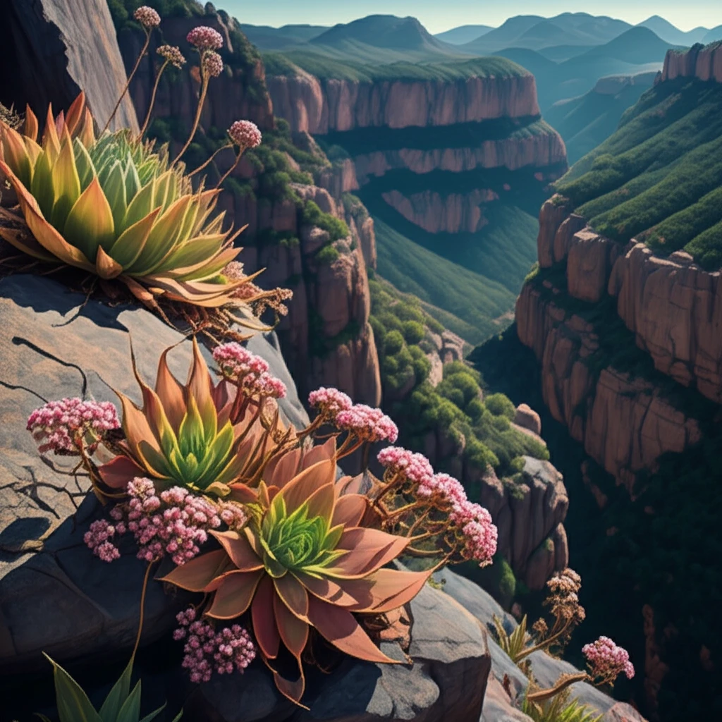 Sedum sinforosanum growing on cliffs in Barranca de Sinforosa