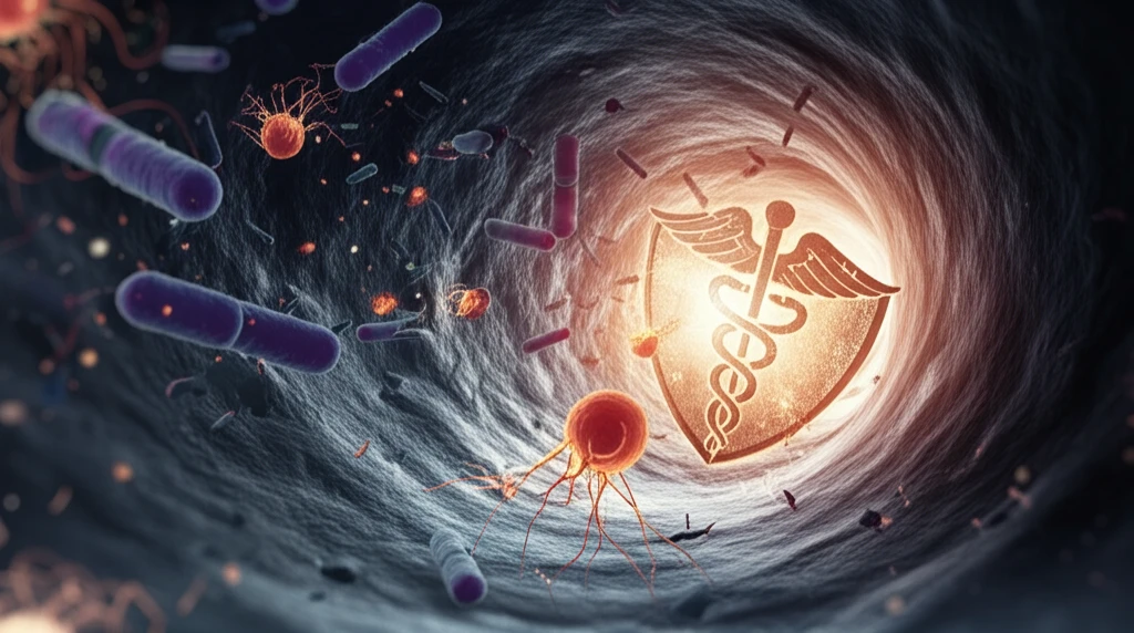 Bacteria battling a shield