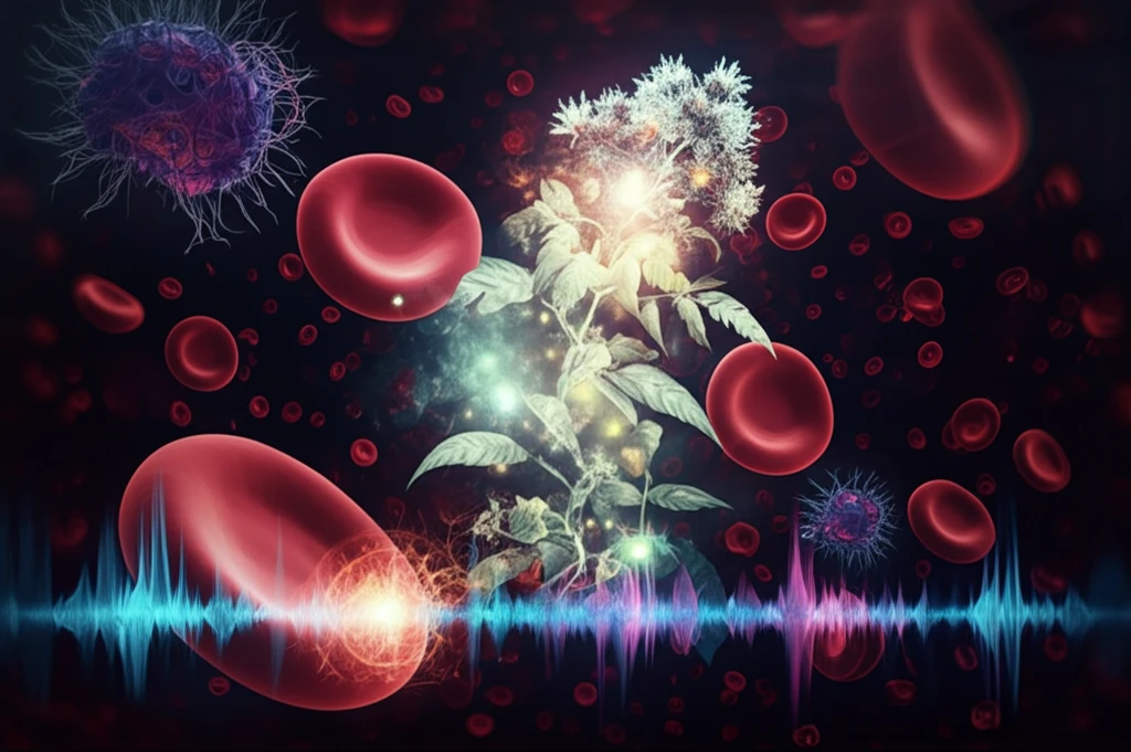 Surreal illustration of Microcos paniculata's potential in medicine.