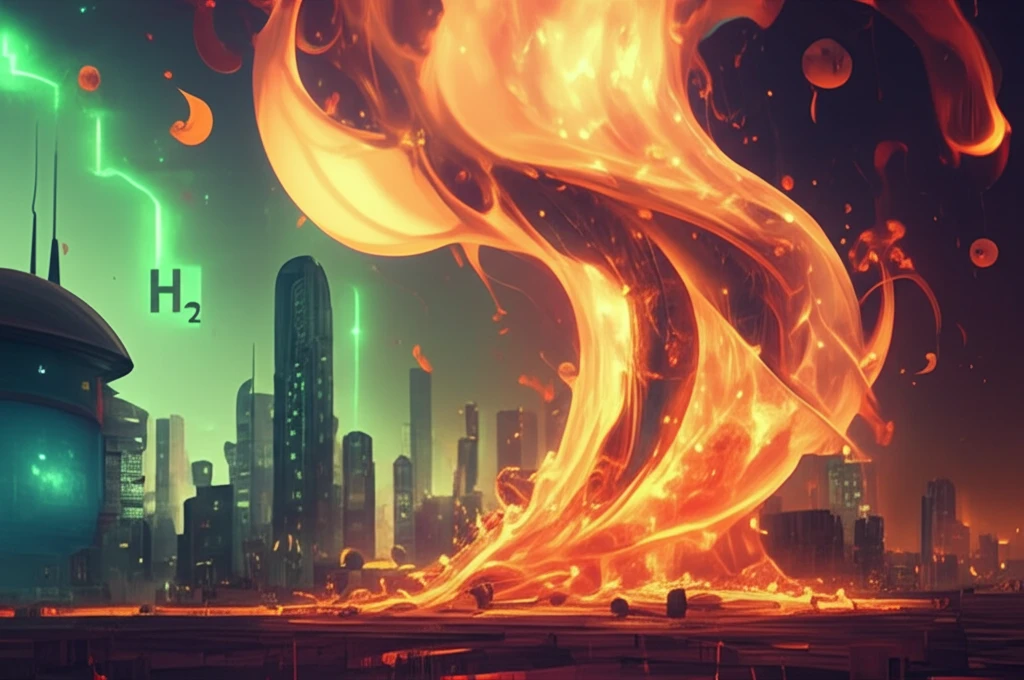 Hydrogen-enriched flame powering a sustainable future.