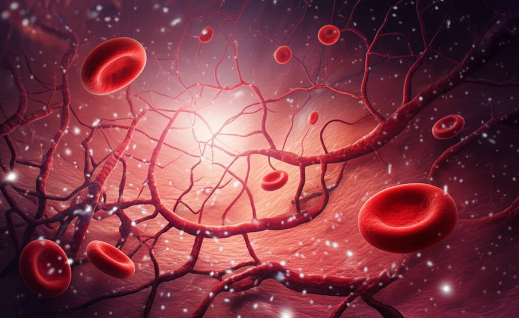 Glowing microcirculation network nourishing cells