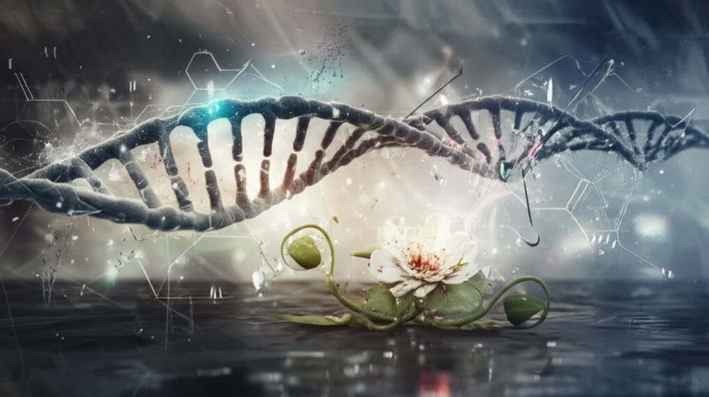 DNA transforming into flower