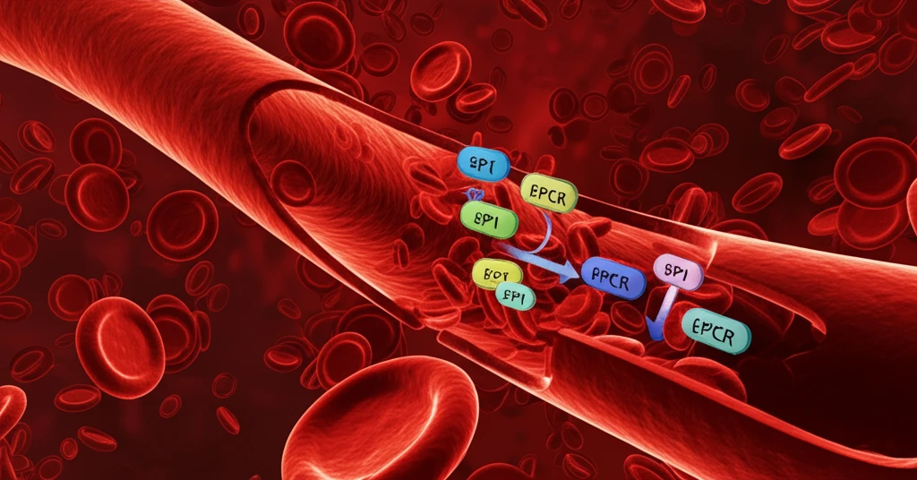 Surreal illustration of disrupted blood vessels showing resistin's impact on cardiovascular health.