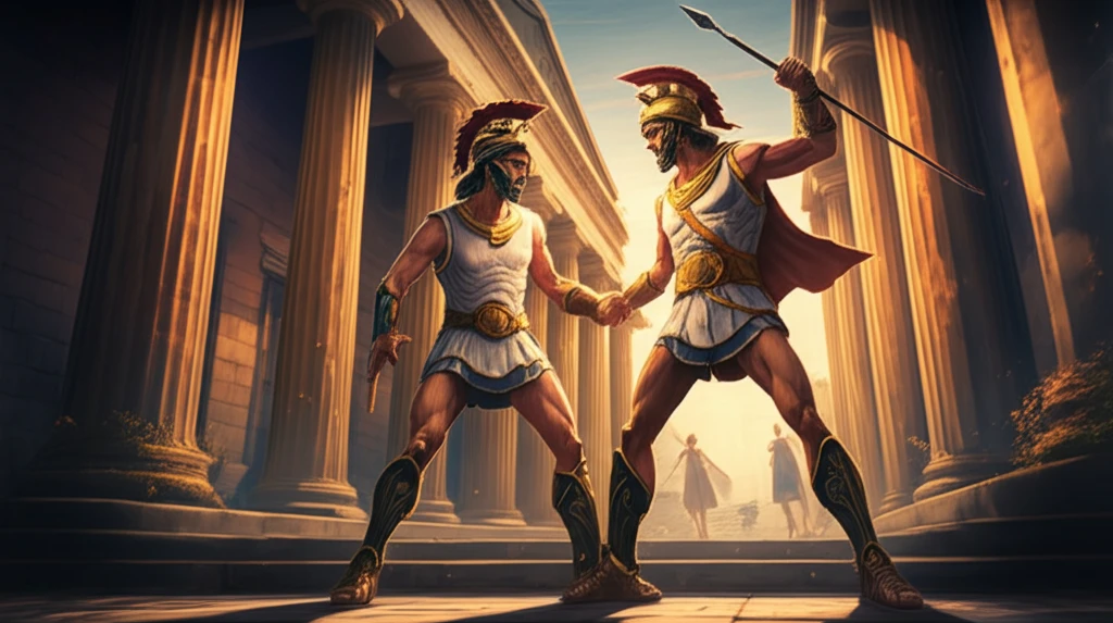The Tyrant Slayers, Harmodius and Aristogeiton, iconic symbols of Athenian democracy.