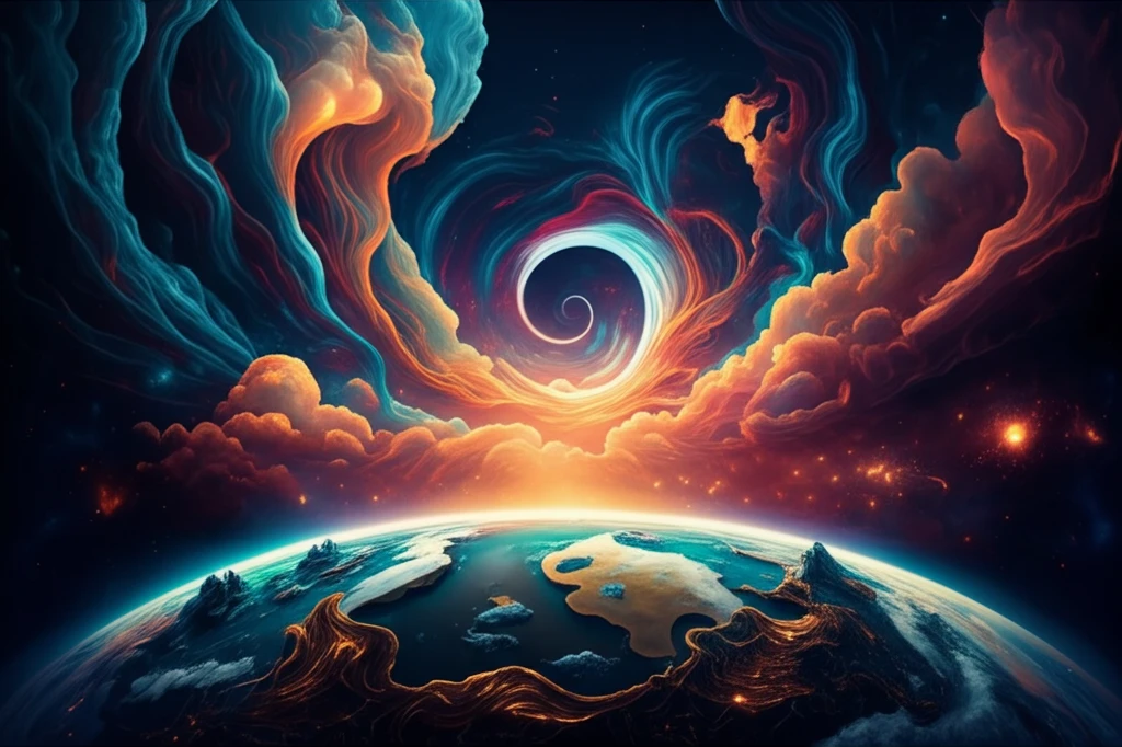 Surreal illustration of Earth's atmosphere, showing the Quasi-Biennial Oscillation