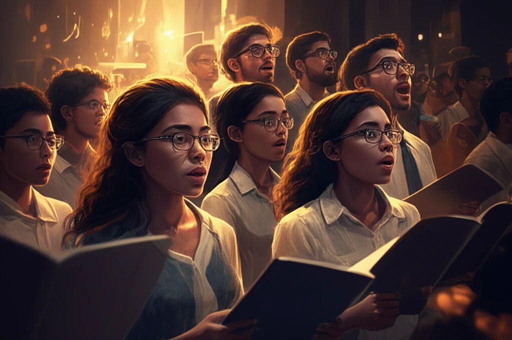 Inspired chorus of young singers