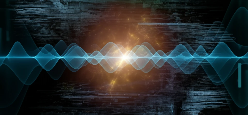 Electromagnetic waves converging to create a clear image.