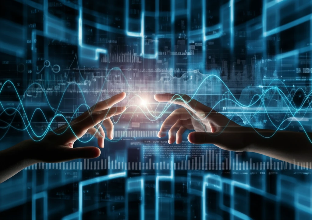 Abstract illustration of finger displacement sensing technology.