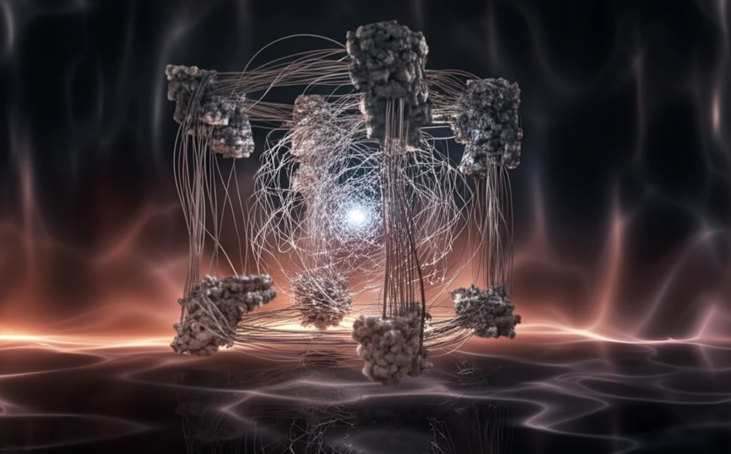 Electrons spinning within a bismuth crystal structure.