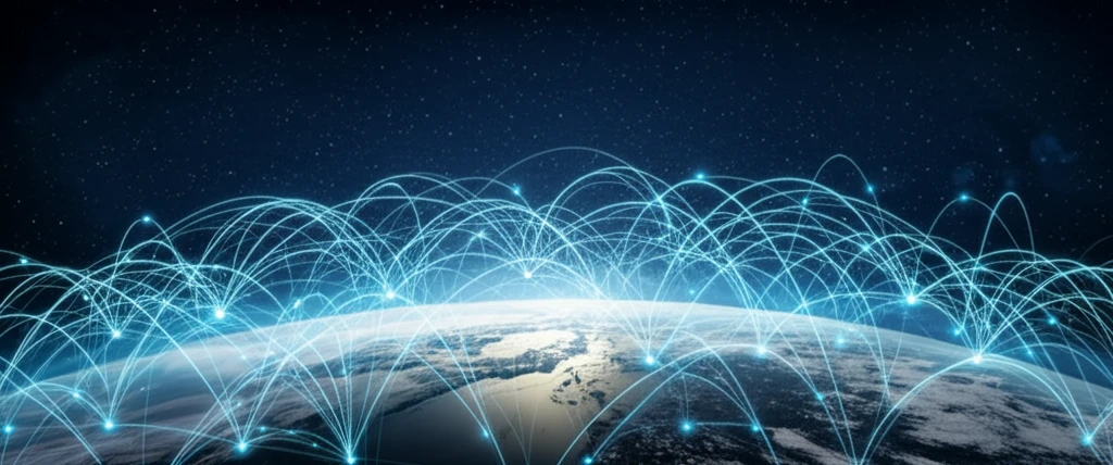 Global health innovation symbolized by interconnected networks.