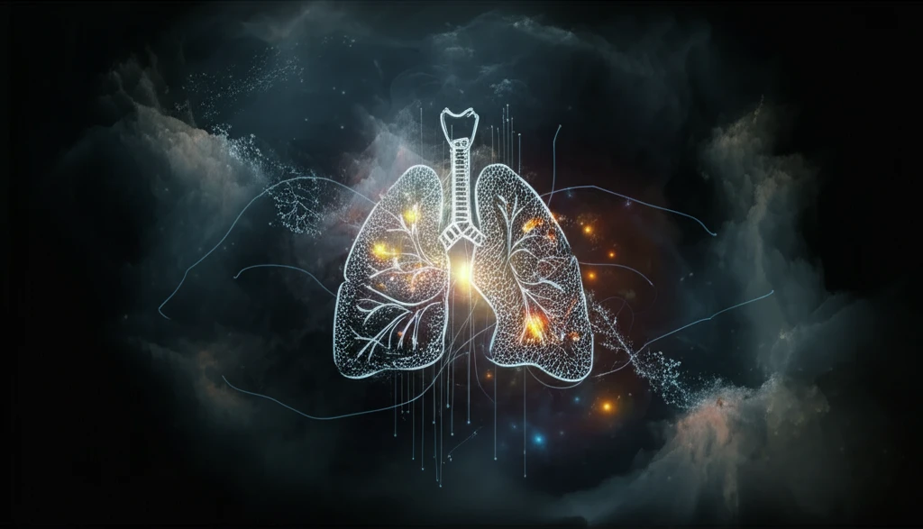 Illustration of a healing lung, symbolizing scientific discovery and the reduction of fibrosis.