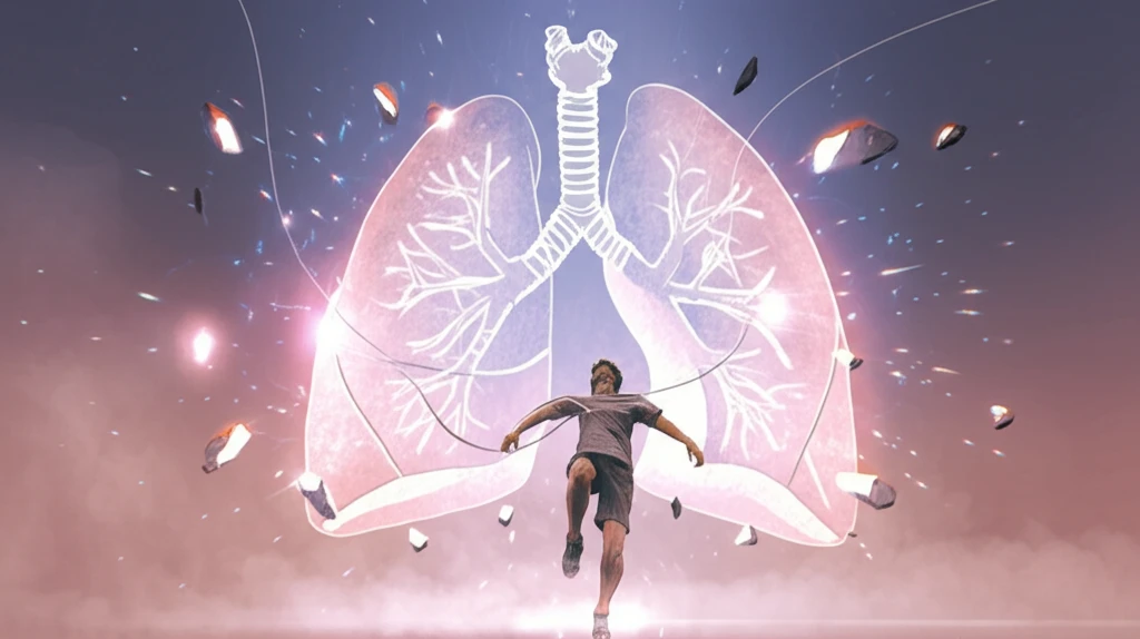 Athlete with glowing lungs symbolizing enhanced respiratory capacity.
