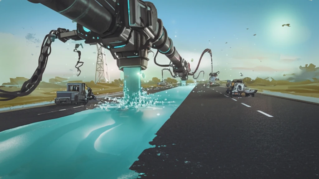 Futuristic road construction with polymer additive.