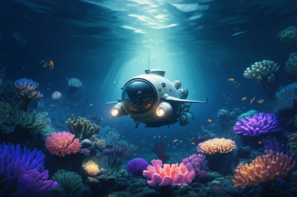 Autonomous Underwater Vehicle Exploring Coral Reef