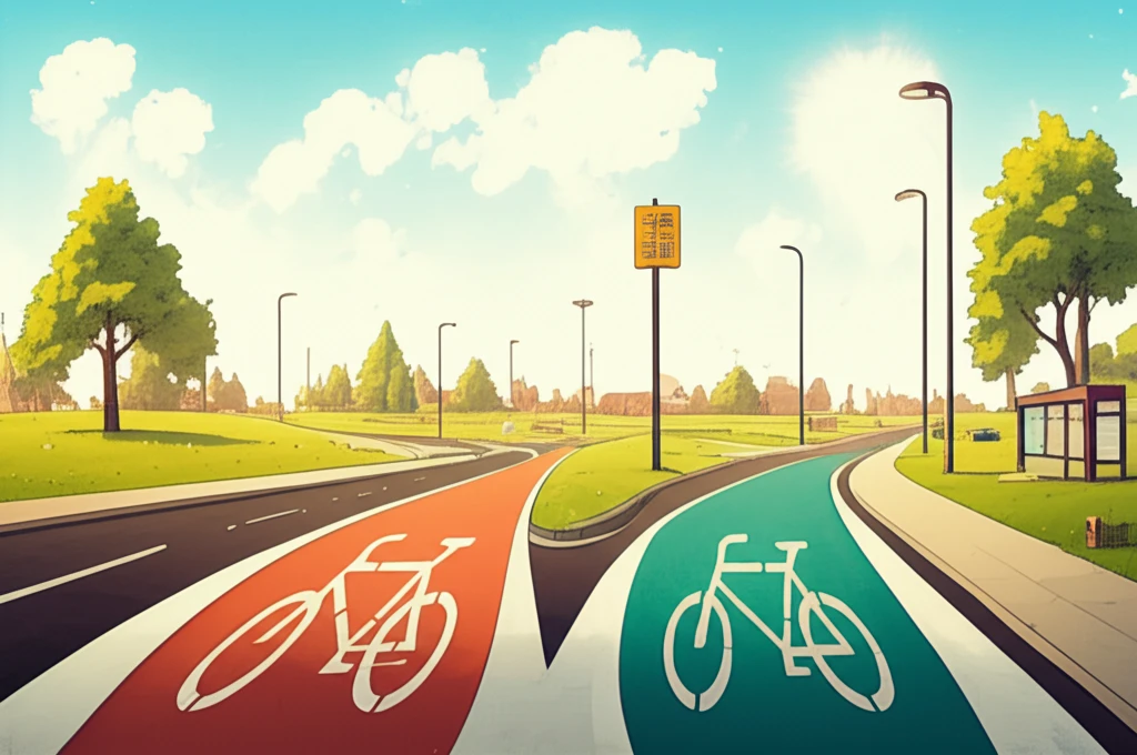 Bike lanes connecting neighborhoods with parks and shops.