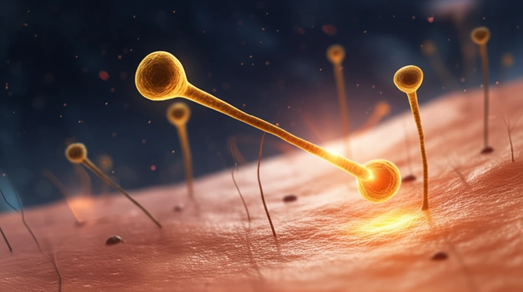 Gold nanorods targeting cancer cells with light reflection.