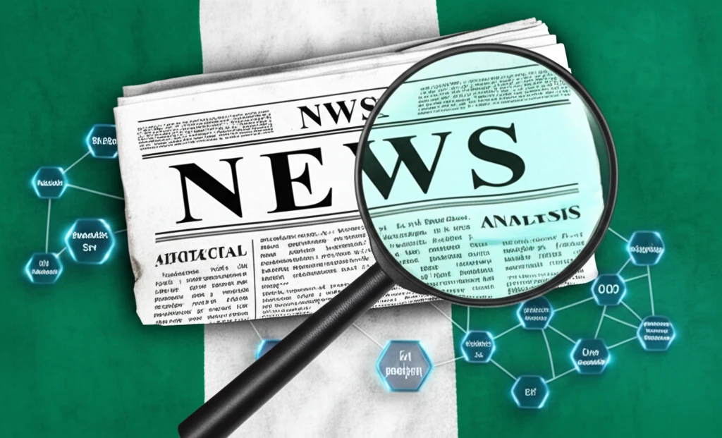 Abstract illustration of syntactic analysis on a newspaper headline.