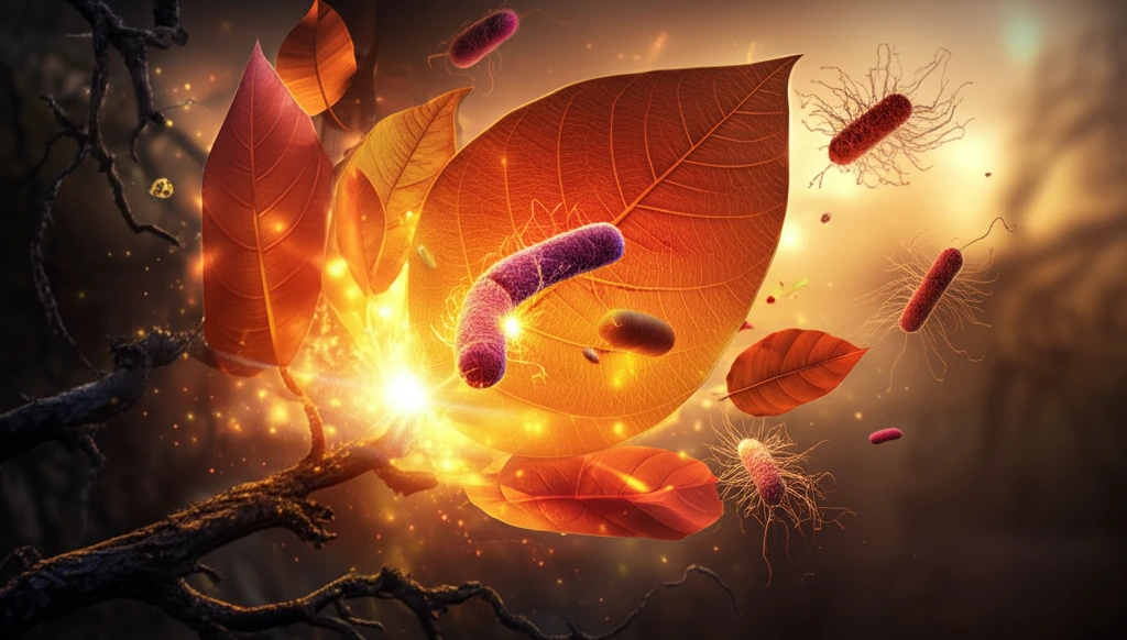 Glowing Palash leaves repel bacteria and fungi