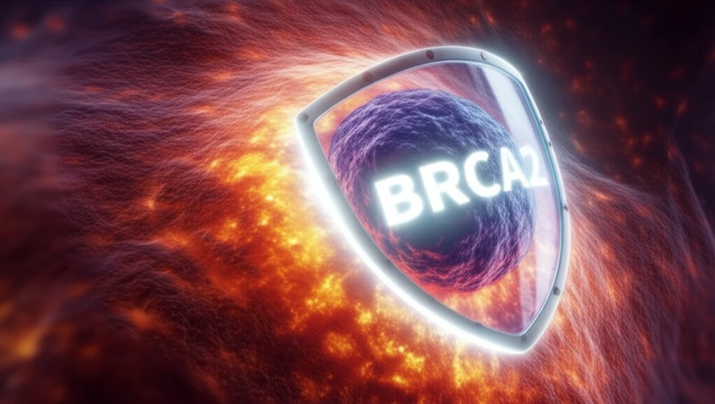 A cell protected by a BRCA2 shield from heat damage.