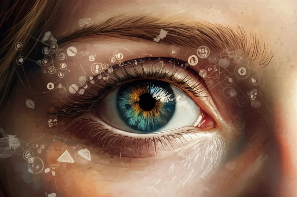 A child's eye with layers of protection, symbolizing pediatric eye health awareness and care.