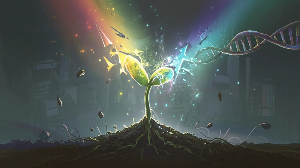 Seedling stretching towards light, symbolic of plant growth regulation.
