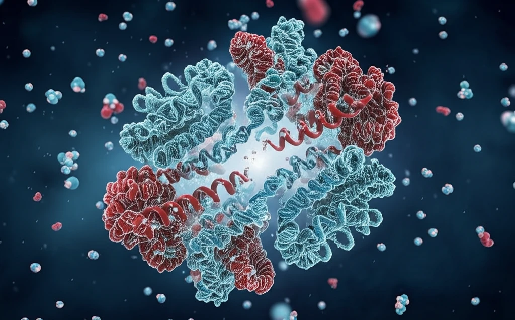 Bioluminescent protein structure with calcium atoms and interconnected pathways.