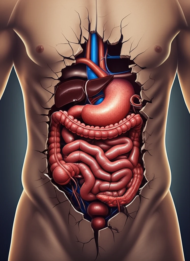 Surreal illustration of thoracoabdominal hernia