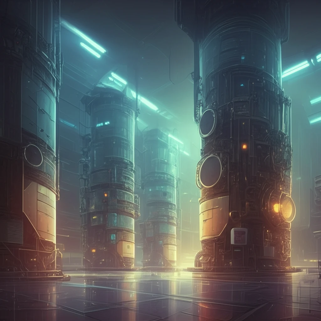 Futuristic semiconductor manufacturing plant with advanced MOVPE reactors.