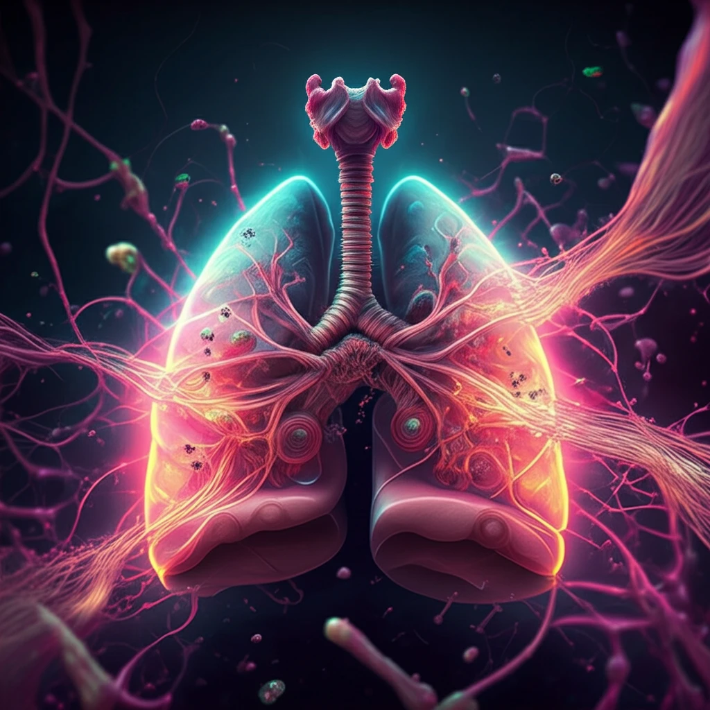 Illustration of magnetic drug delivery system targeting the lungs.