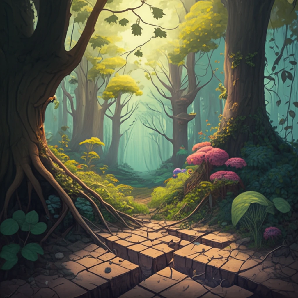 Forest emerging from barren soil, symbolizing soil restoration.
