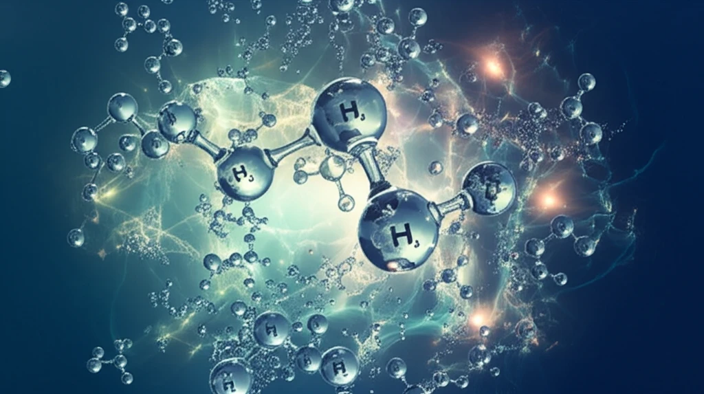 Intricate geometric structures of water molecules.