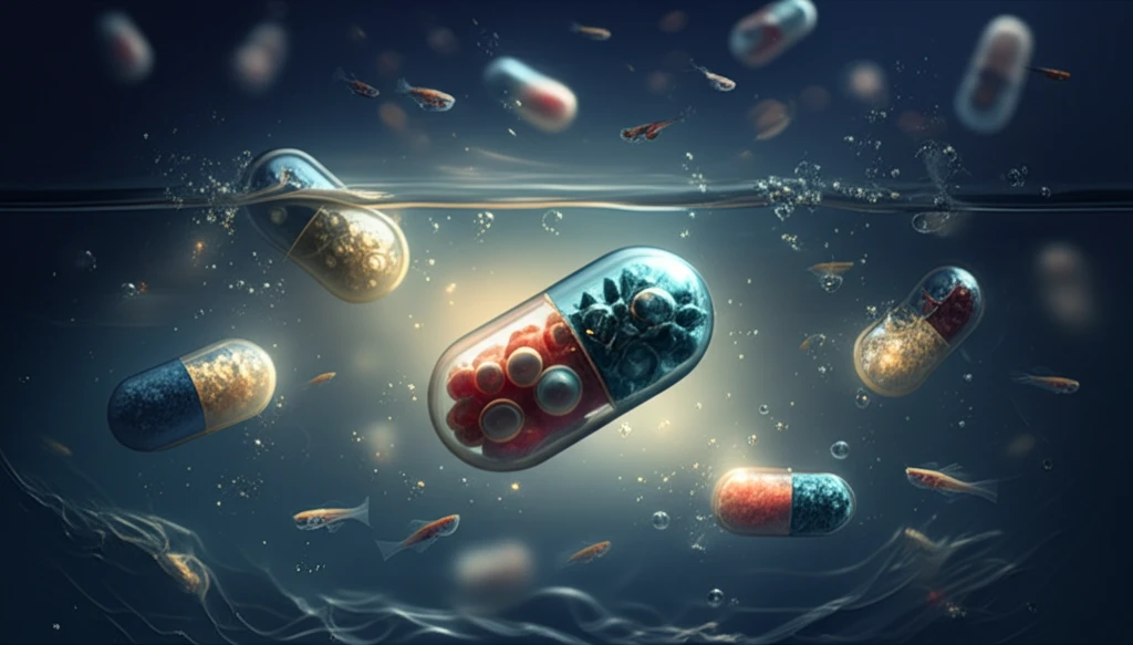 Microscopic capsules surrounding gourami larvae.