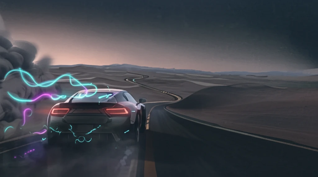 Surreal illustration of risky driving in Qatar.