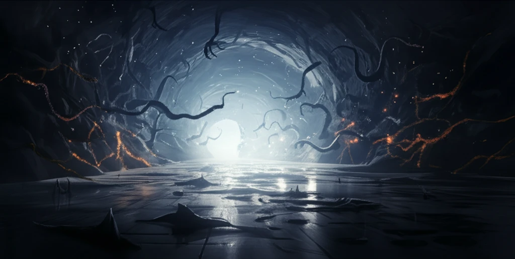 Surreal depiction of pulmonary mucormycosis, illustrating hope through medical advances.