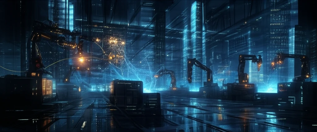 Futuristic AI-Driven Factory