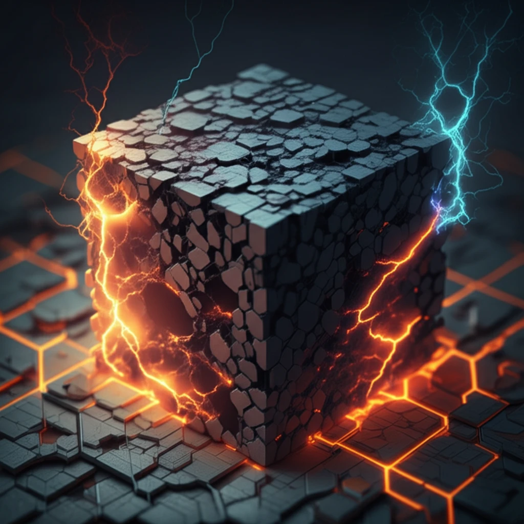 Abstract illustration of zirconium diboride composite under extreme heat.