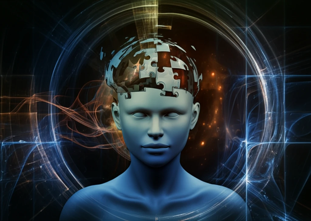 A fragmented mind being pieced back together, representing understanding autism.