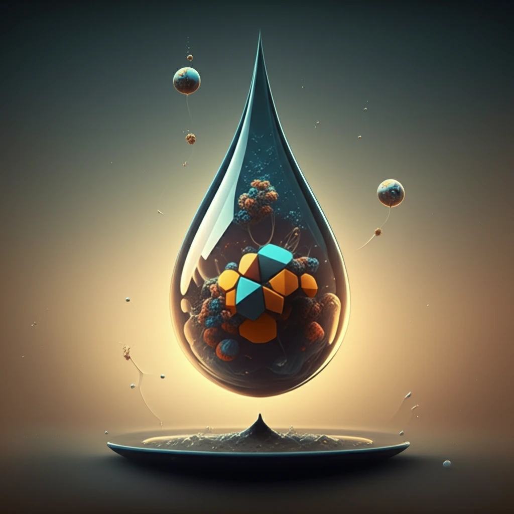 Microscopic colloids self-assembling into geometric structures within a droplet.