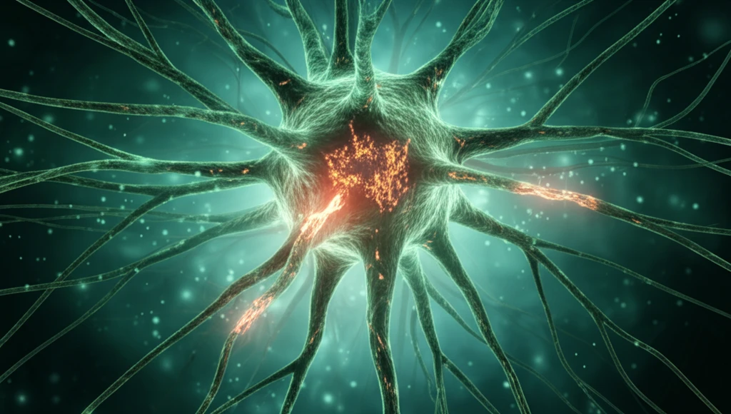 Surreal illustration of damaged nerves mending