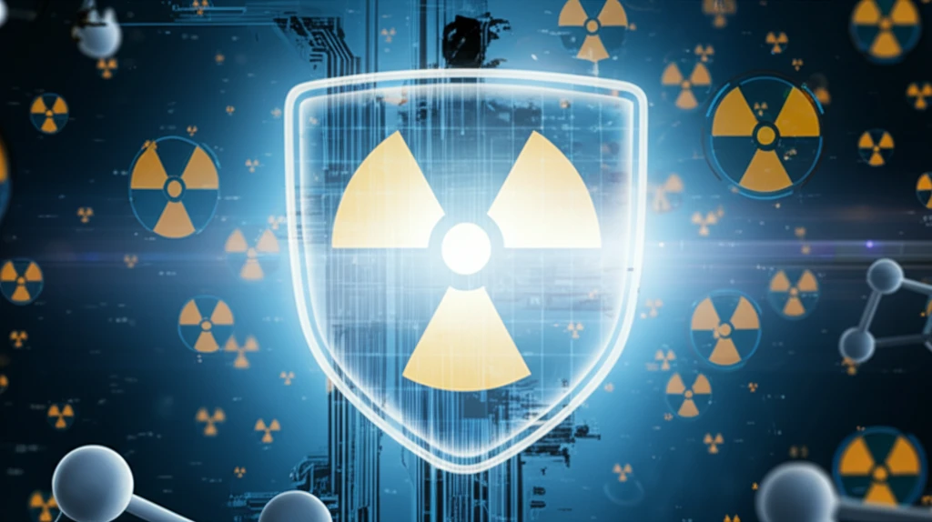 A person protected by a roxadustat shield from radiation.