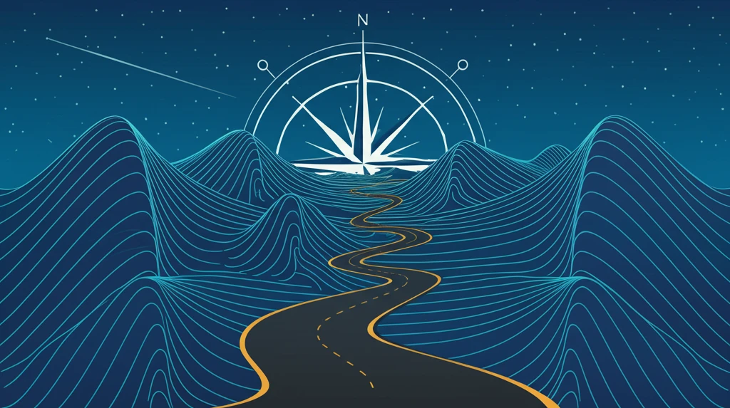 Surreal landscape representing the Gumbel-Burr XII distribution.