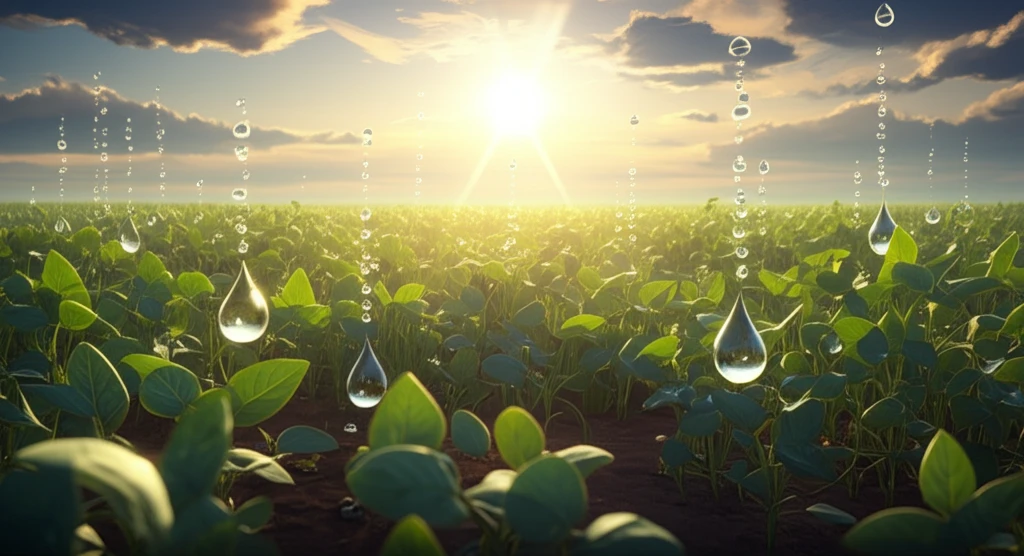 Soybean field enhanced by abscisic acid (ABA).