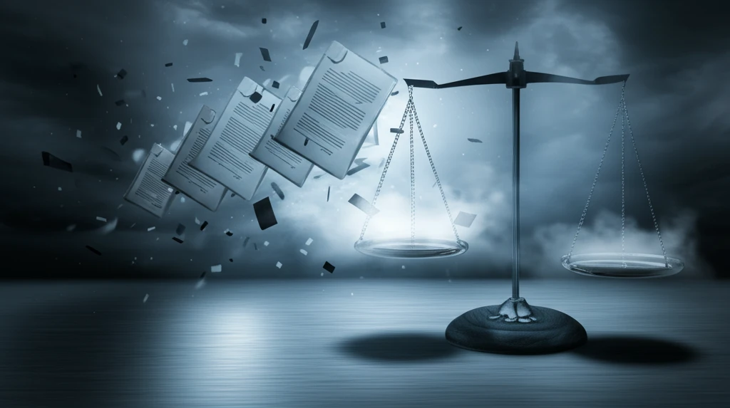 Scales of Justice in Australia, one side balanced, the other shrouded in mist