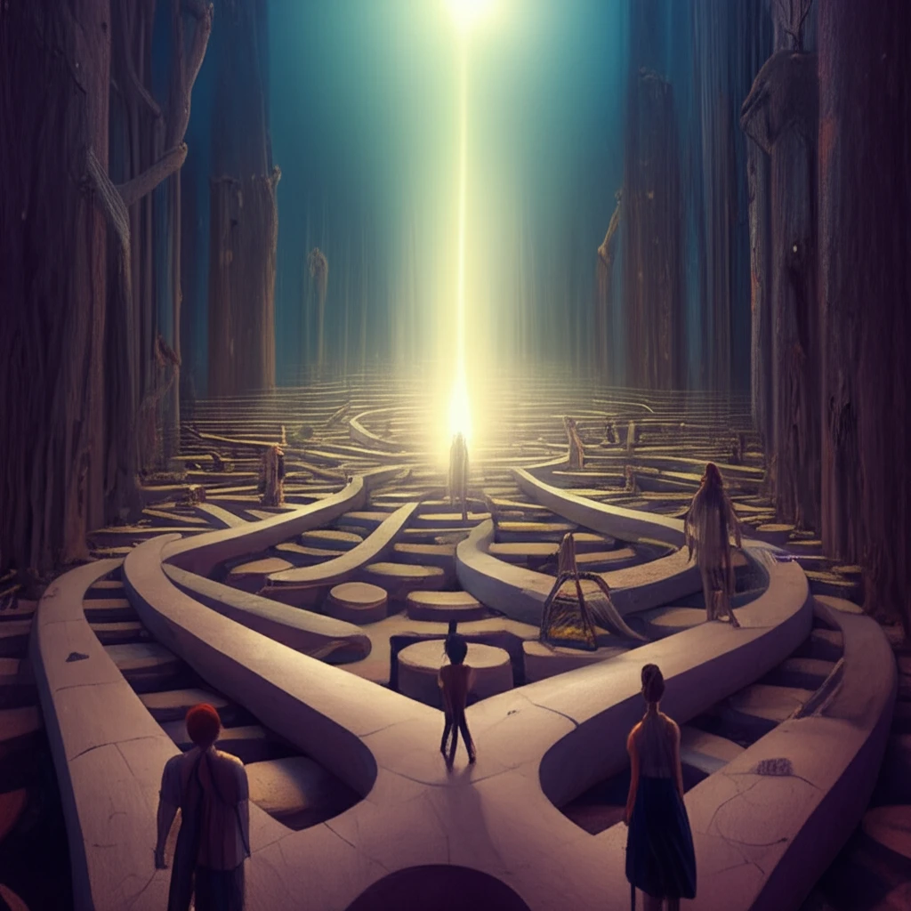 Interconnected pathways symbolizing intersectionality, converging at a point of light.