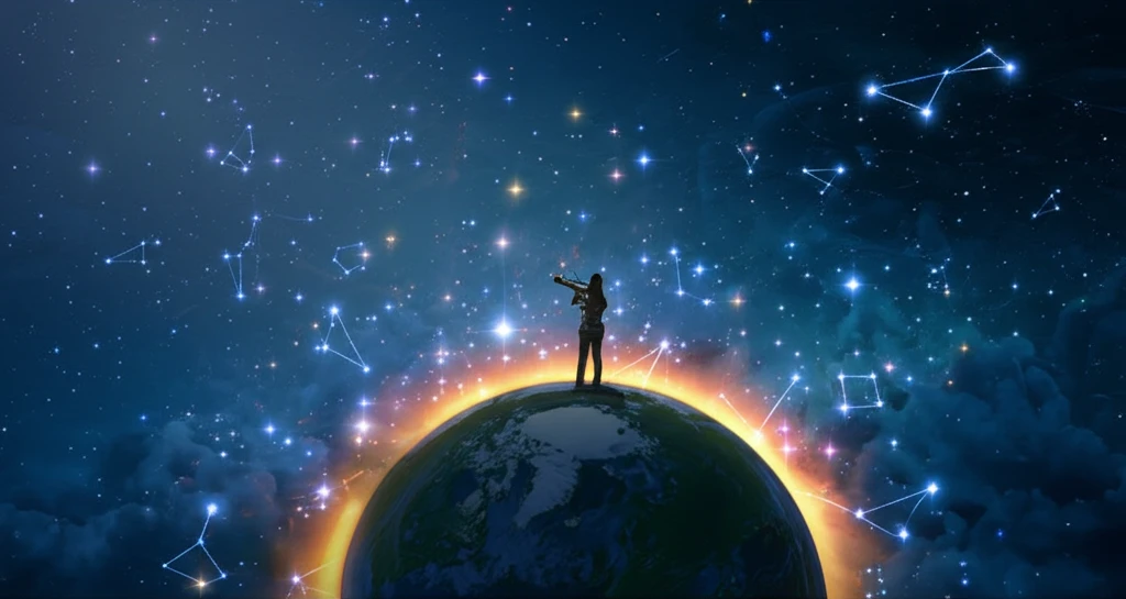 A person standing on top of the world, discovering hidden entrepreneurial opportunities.