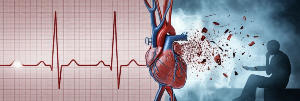 ECG and coronary artery illustration representing diagnostic accuracy and potential misdiagnosis.